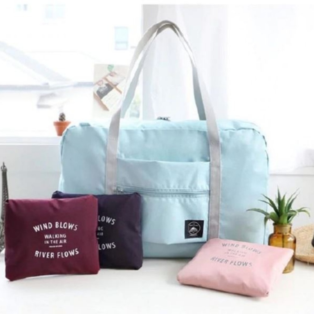 NEW Fold Travel Luggage Bag (Pink/Blue/Red/Navy) - Picture 8 of 8